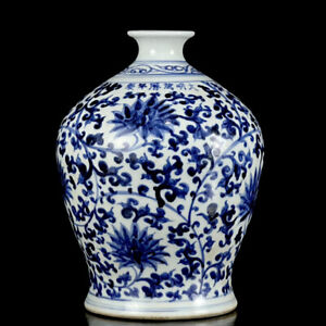 Chinese Blue White Porcelain Handmade Exquisite Flowers Plant Vases 14650