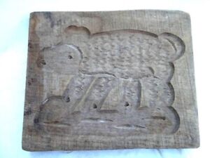 Antique Wood Block Carved Rice Cake Butter Cookie Mold Asian Springerle Folk Art