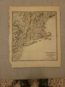Large 1846 Map Of Us North East Area Charles Knight Atlas 