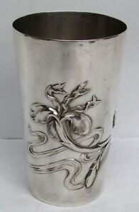 Fine Silver German Art Nouveau Lilly Beaker