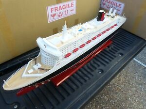 Queen Mary Ii High Quality Wooden Model Ship With Led Lights 40 Fully Assembly