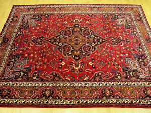 9 X 12 6 Handmade High Quality Signed Antique 1940s Oriental Rug Soft Fine Wool