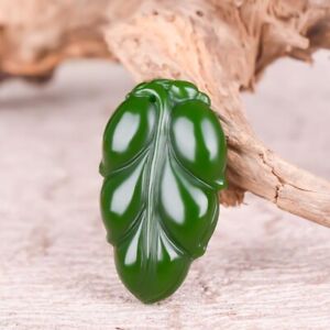 Natural Green Jade Pendant Necklace Golden Branches And Jade Leaves Pendant New