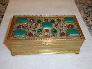 Antique Austria Jeweled Elaborate Bronze Casket Box Sale Sale Sale 