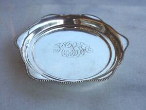 Antique Sterling Silver Bon Bon 5 Bowl Dish Tray Milgrain Edge Monogrammed