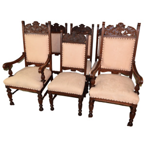 Antique Oak Dining Chairs 6 Victorian Oak Dining Chairs Atr Horner 21198
