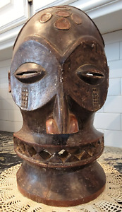 Rare Unique Vintage Large Hand Carved Chihongo Male Spirit African Tribal Mask