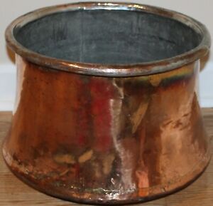 Turkish Antique 15 X 10 1 5 38cmx23cm Handmade Copper Boiler Planter Cauldron
