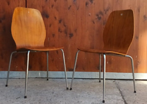 Teak Stacking Chair Vintage Dining Room Chair Danish Grasaasen Norway 60er 1 38