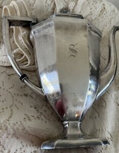 Vintage International Silver Tea Pot Coffee Pot Silver Plated Engraved Initial S