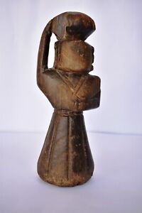 Antique Wooden Primitive Doll Putali Hand Crafted Folk Art Statue Figurine 69