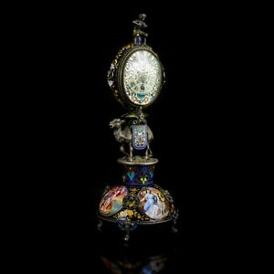 Viennese Silver Table Clock With Enamel Pictures