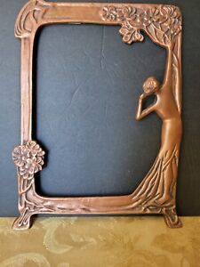 Art Nouveau Lady By The Lake Vanity Dresser Table Mirror Frame Solid Brass