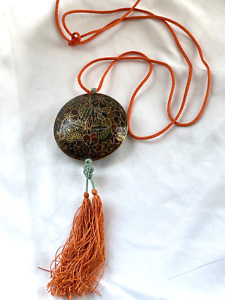 Vintage Antique Chinese Cloisonne Pendant Necklace