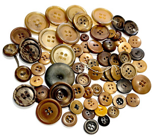 65 Old Vintage Antique Buttons Veg Ivory Composition Other Etc Estate Ve4