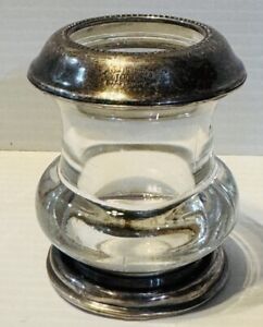 Vintage Frank M Whiting Sterling Silver And Glass Toothpick Holder