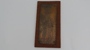 19th Primitive Antique Copper Mold Springerle Pressing Peddlers Vintage Board