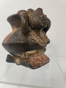 Antique Terracotta Vessel Hand Made Maya Ca 700 1350 Ad Chimu Pottery