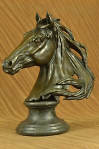 Stunning Bronze Metal Bust Statue Figurine Saddlebred Horse Hand Made Decorativ