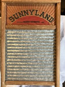 Vintage Sunny Land No 2090 Standard Family Size Columbus Washboard Company Ohio