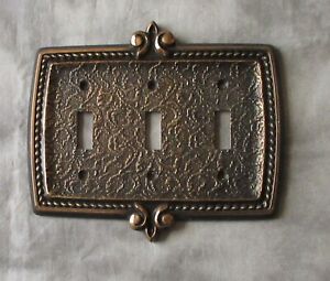 Vtg Amerock Bonaventure Triple Switch Plate Cover Rb Mid Century Carriage House