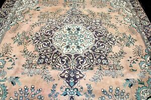 9x12 1940 S Museum Elegant Antique Hand Knotted Vegetable Dye Mashadd Wool Rug