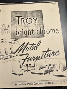 Troy Bright Chrome Sunshade Company Streamline Metal Furniture Mcm Catalog