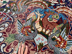 Antique Rug Vintage Oriental 10x12 Colorful Handmade Big Fine Carpet 9x12 10x13