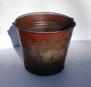 Vintage Galvanised Bucket Planter Indoor Outdoor Decor Farm Primitive