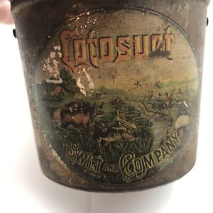 Early Cotosuet Shortening Tin Can Advertising The Swift Company