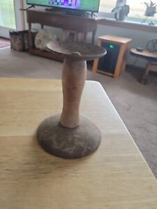 Vintage Double Sided Hog Scraper 5 3 8 Tall Base 4 Round Rustic 