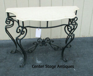 62809 Marble Top Console Table W Iron Base