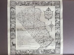 Bucks County Pennsylvania Pa Historical Sketch Map 1952 By Anne Chestnut 19x22 