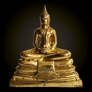 12 2 Thailand Sothorn Buddha Statue Vintage Brass Temple Edition Year 1996