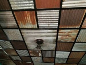 40 Sq Ft Mixed Sizes Drop Ceiling Tiles Reclaimed Corrugated Barn Roofing