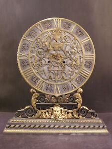 Rare 1900 E F Caldwell Lg Solid Bronze Bacchus Satyr Devil Figure Mantle Clock