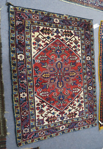 Vintage Karaja Serapi Oriental Area Rug 3 3 X 4 4 Hand Knotted Wool