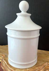 Antique French White Porcelain Jar Apothecary Caddy