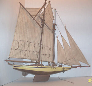 Large Wooden Ship With Sails Hand Made 23 X 24 Wow Markdown