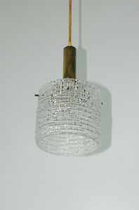 Vintage Brass Glass Pendant Light Prob J T Kalmar