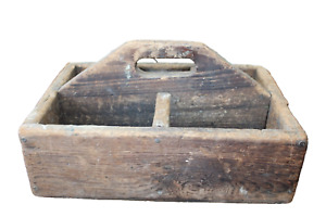A Very Old Tool Tray Antique Wooden Caddy Rustic Ideal For The Artist 