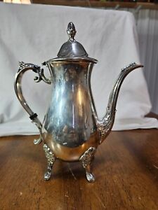 1883 Fb Rogers Antique Silver Footed Coffee Tea Pot 10 
