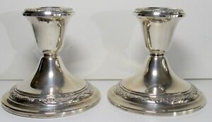 2 Gorham 960 Sterling Silver Candle Sticks Weighted 659 5 Gr Free Shipping 