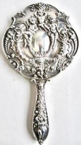 Antique Tiffany Co Sterling Hand Mirror Late 19th Early 20th Century Ornate