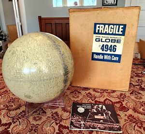 Vintage Rand Mcnally 1969 Lunar Moon Globe 12 With Stand New In Box Orig Manual