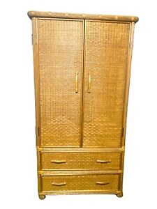 Pier 1 Imports Vintage Bamboo And Wicker Wardrobe Storage Brown