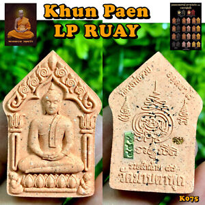Thai Buddha Amulet Pendant Talisman Charm Khun Paen Lp Ruay Takrut Code K075