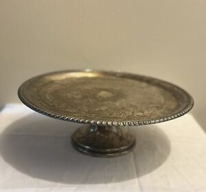 Antique Silverplate 12 Cake Plate Serving Tray Tier Pedestal Dinner Party Serve