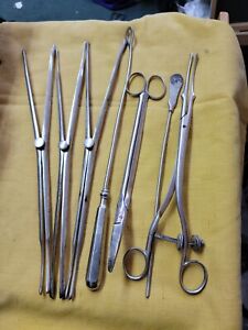 Lot Of 7 Antique Surgical Instruments Medical Tools For Display Or Prop Use