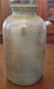 Antique Pennsylvania Free Hand Stoneware Salt Glazed Bottle Korw